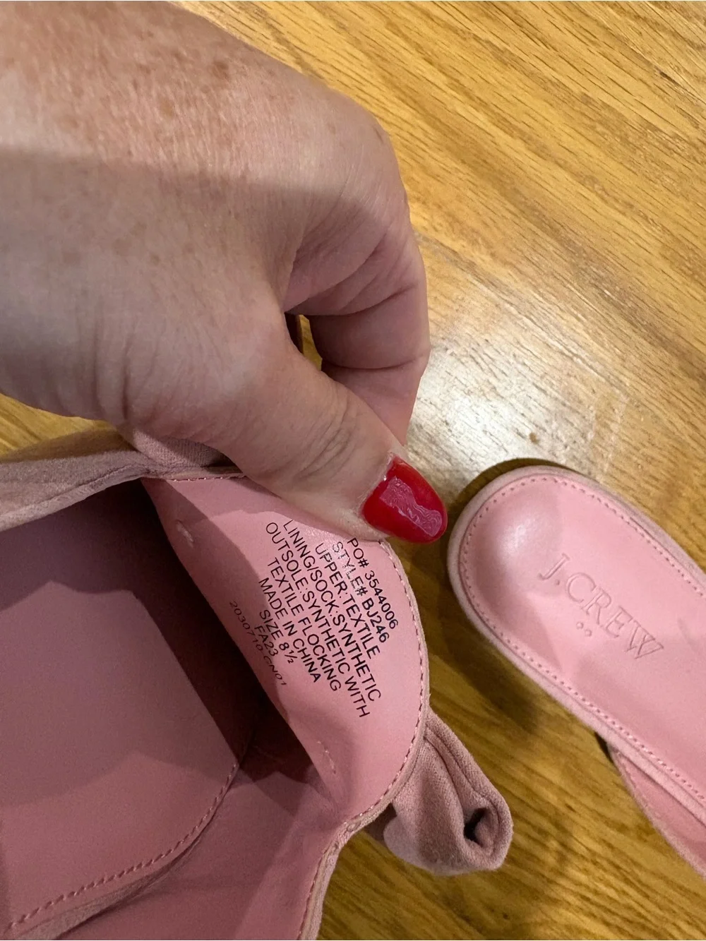 J. Crew Light Pink Bow Pointed-Toe Mules